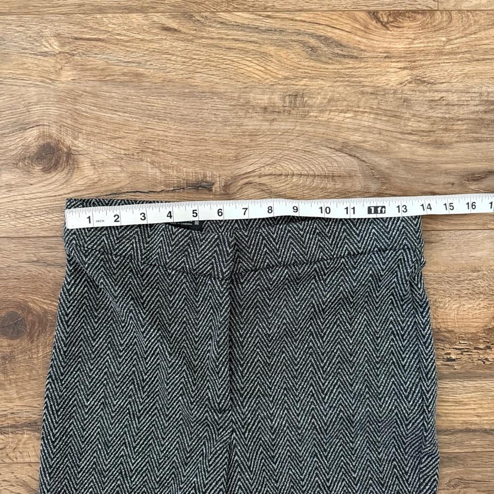 ZARA Stretch Herringbone Flare Trousers Grey Marl Size M NWOT - Picture 11 of 14